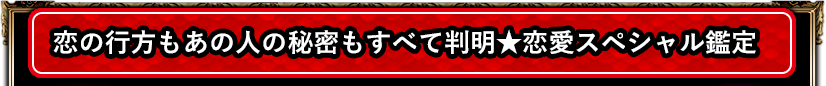恋の行方もあの人の秘密もすべて判明★恋愛スペシャル鑑定