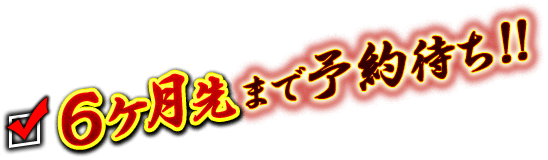 6ヶ月先まで予約待ち!!