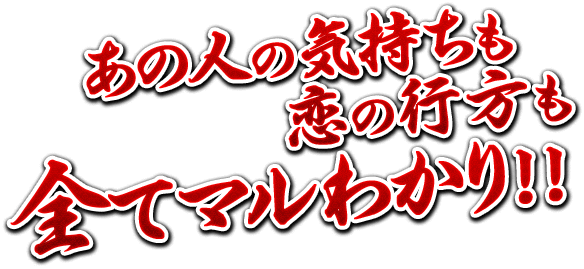 あの人の気持ちも恋の行方も全てマルわかり!!
